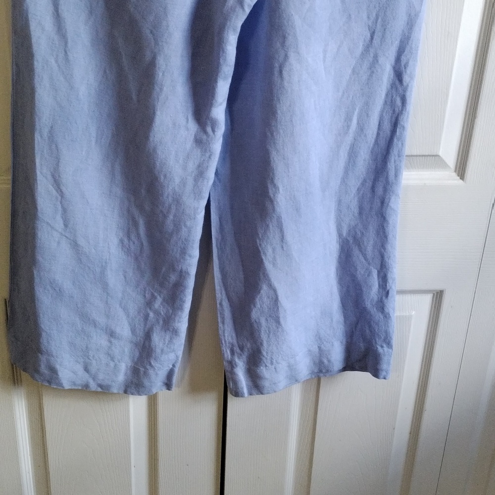 Loft wide leg 100 Linen ZIP front pants size 8 P - Picture 8 of 9